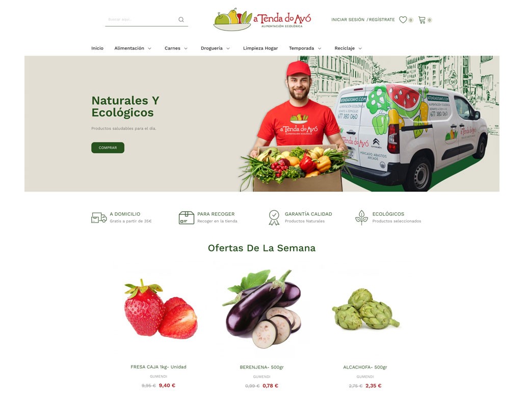 A tenda do avó diseño de tienda online de productos naturales y ecológicos