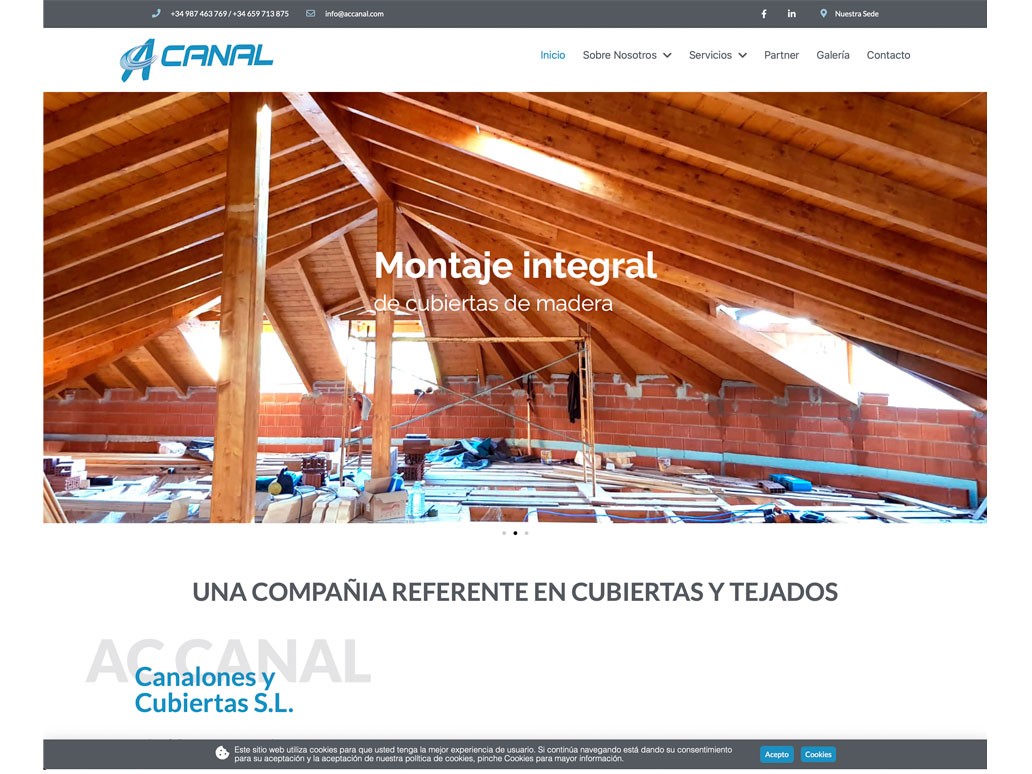 Página web ACCanal canalones y cubiertas León