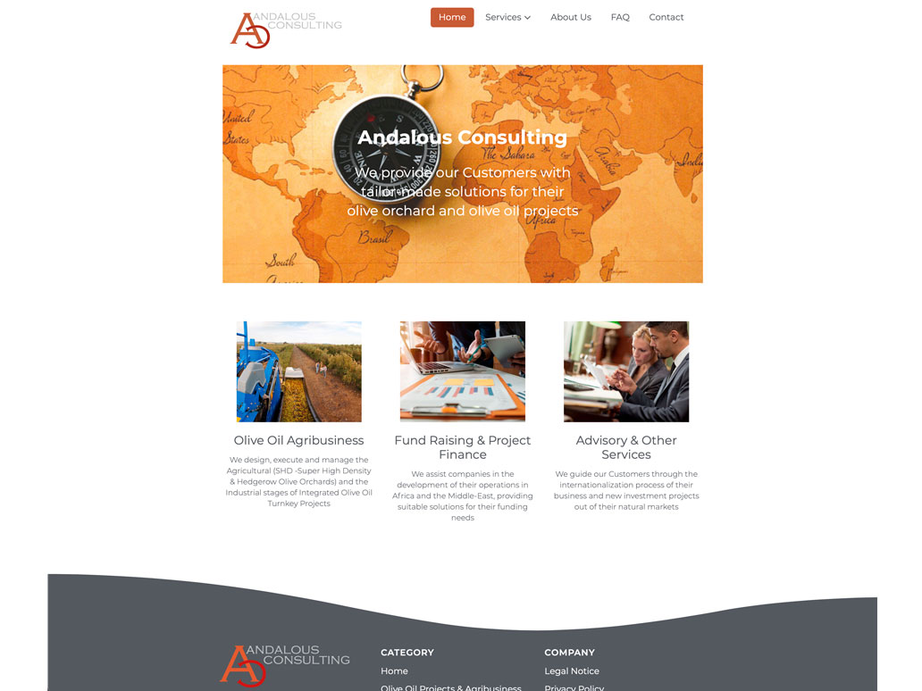 Website design for Andalous Consulting Madrid