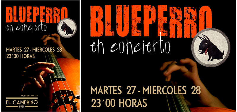 Blueperro en concierto en el camerino Bueu, Pontevedra.