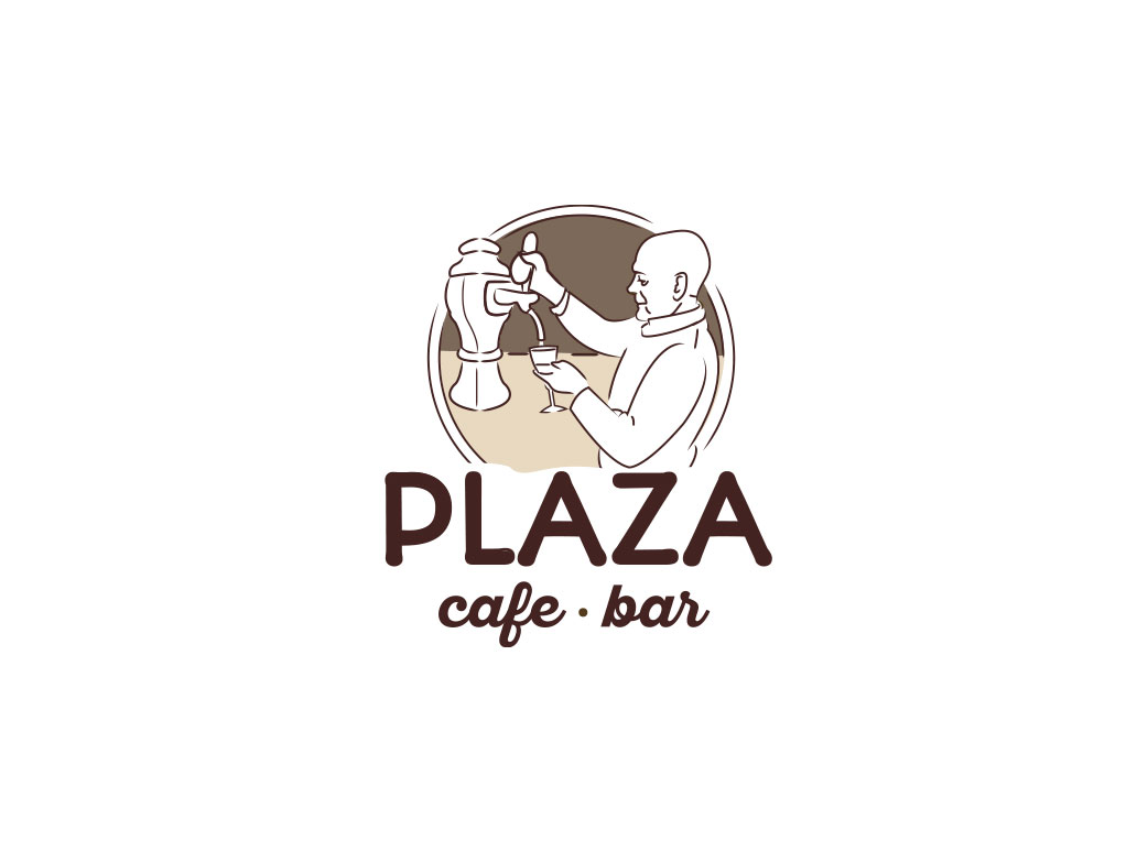Diseño de logotipo para el cafe bar plaza en Pontevedra Galicia