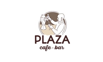 Diseño de logotipo para el cafe bar plaza en Pontevedra Galicia