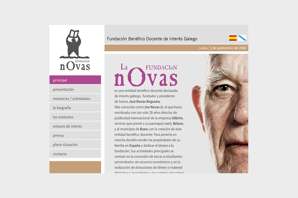 Diseño web fundación Novas Beluso Bueu Pontevedra
