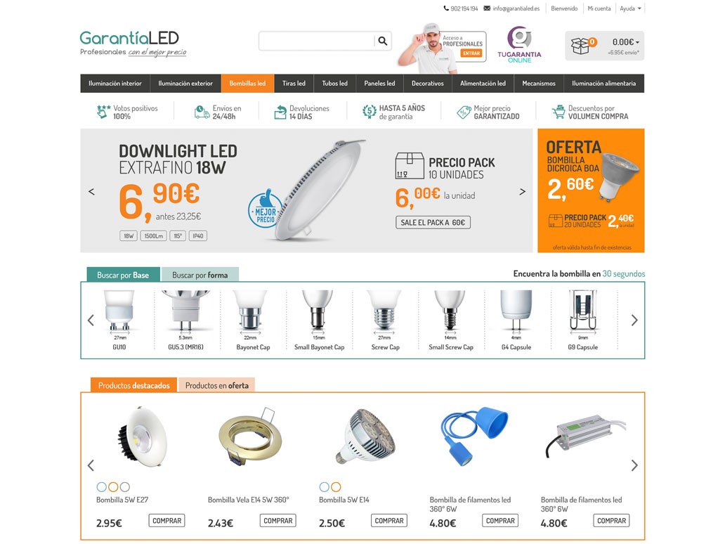 Garantía Led tienda online iluminación led