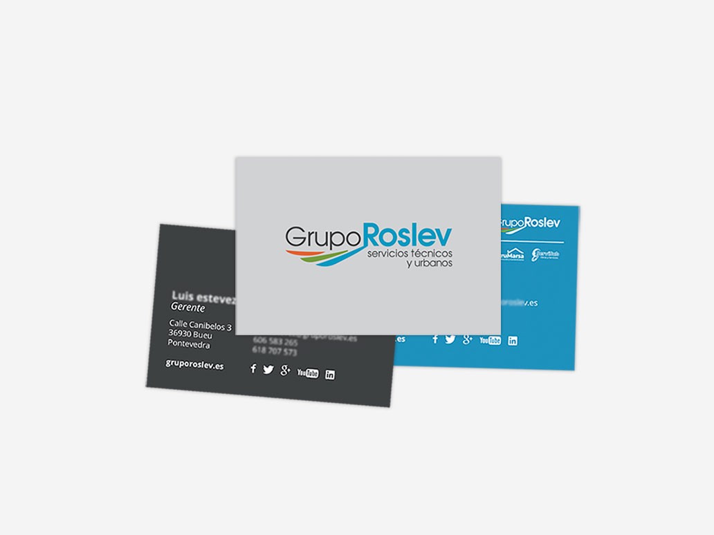 logotipo e imagen corporativa Grupo Roslev Bueu Pontevedra