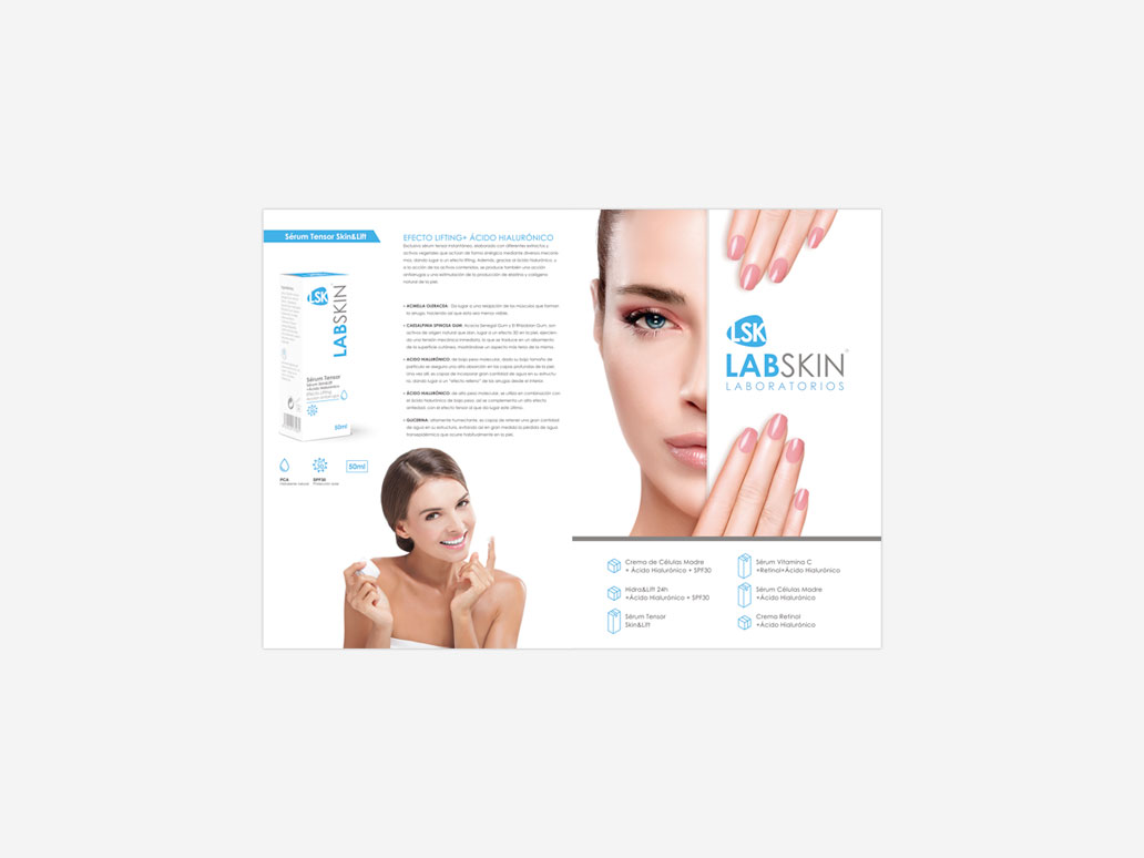 Diseño de folletos para cremas faciales Labskin