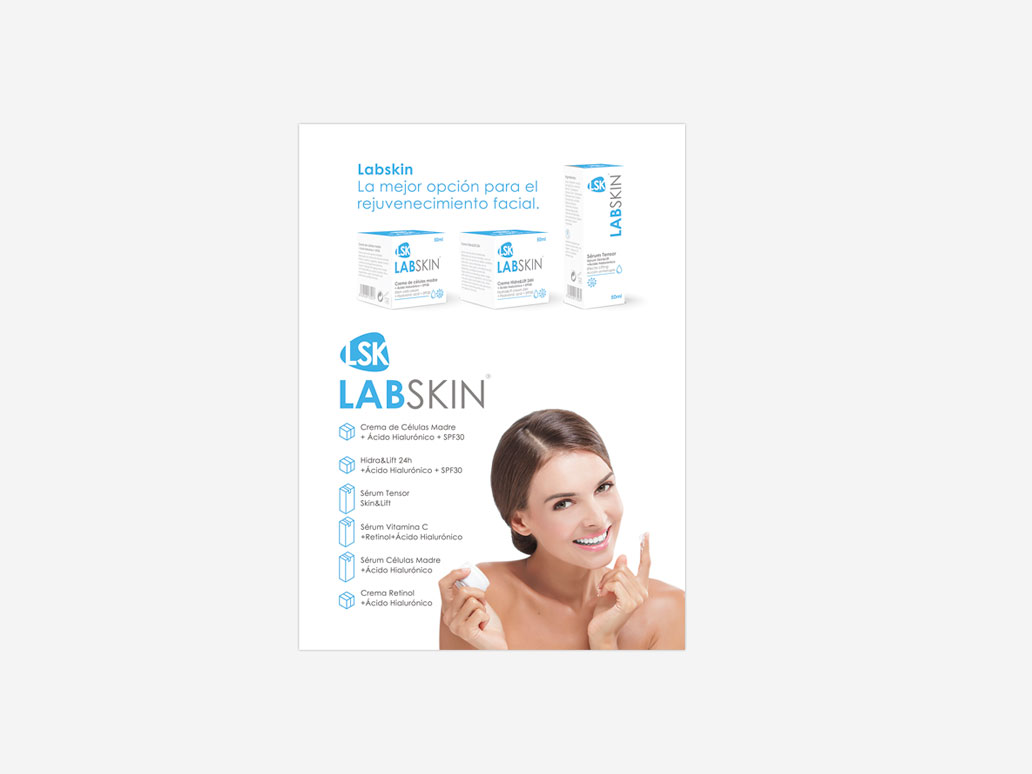 Diseño de Packaging display para cremas faciales Labskin