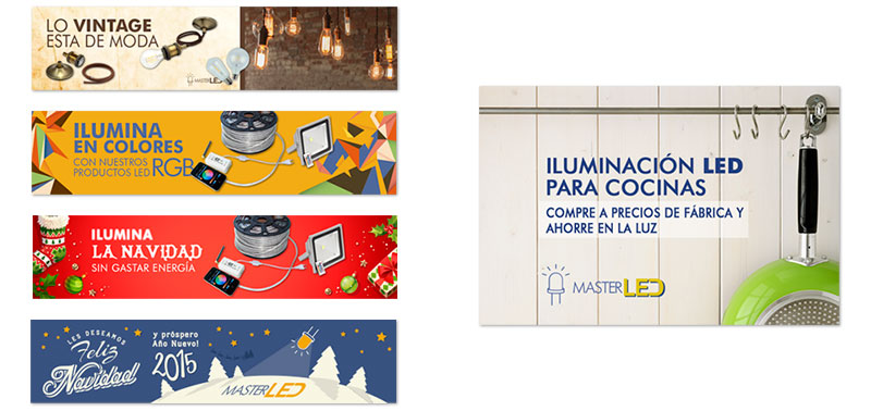 Diseño de banners para la web de Masterled Vigo