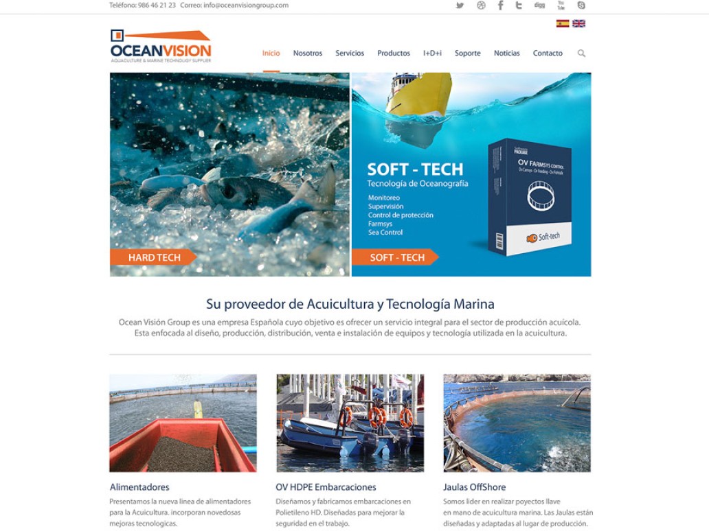 Página web Acuicultura tecnología marina Ocean Visión Vigo Pontevedra