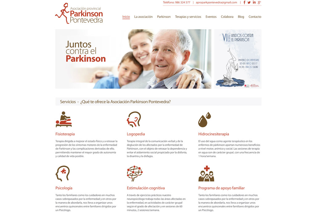 Propuesta diseño web Asociación Parkinson Pontevedra