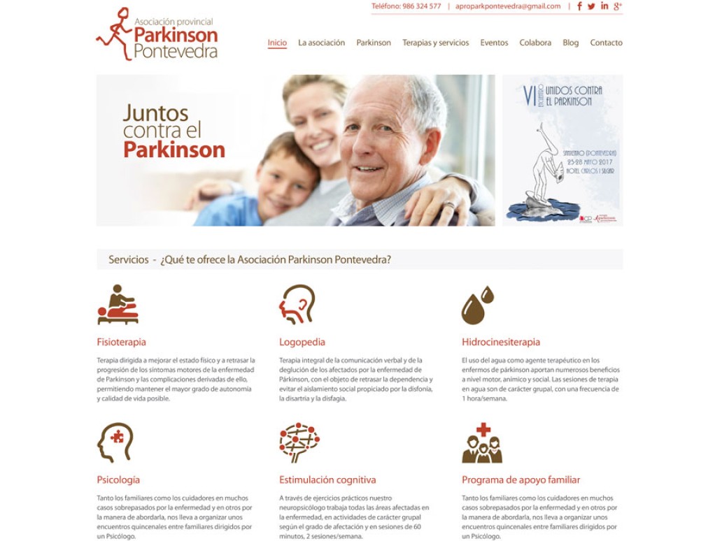 Propuesta diseño web Asociación Parkinson Pontevedra