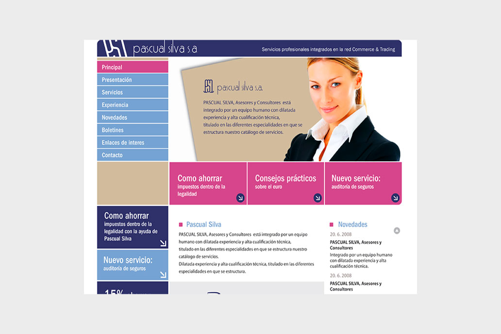 Diseño página web Gabinete PASCUAL SILVA Asesores y Consultores en Vigo Pontevedra
