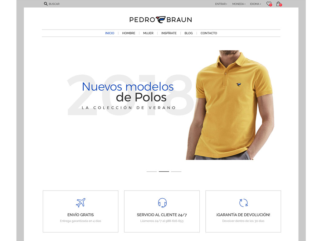 Pedro Braun tienda online moda hombre Prestashop Ourense