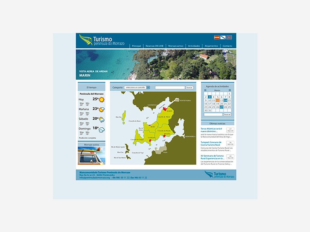 Propuesta web Terras de Pontevedra en Galicia