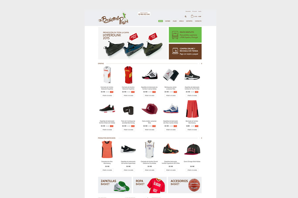 The Basketball tienda online venta ropa deportiva baloncesto Vigo Prestashop