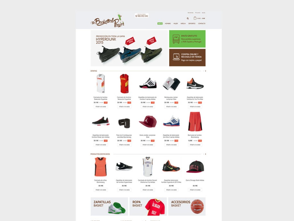 The Basketball tienda online venta ropa deportiva baloncesto Vigo Prestashop