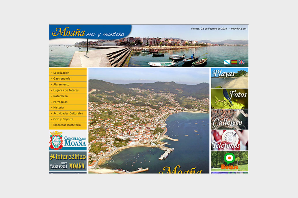 Diseño Web de turismo Concello de Moaña, Pontevedra.