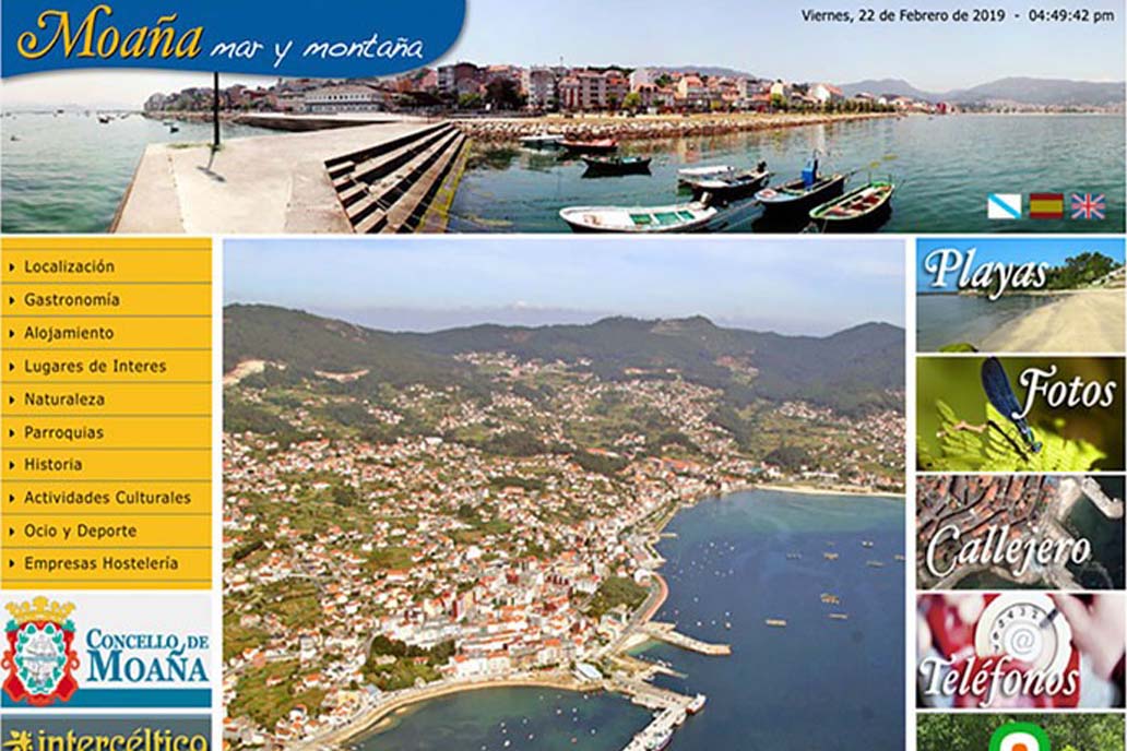 Diseño Web de turismo Concello de Moaña, Pontevedra.