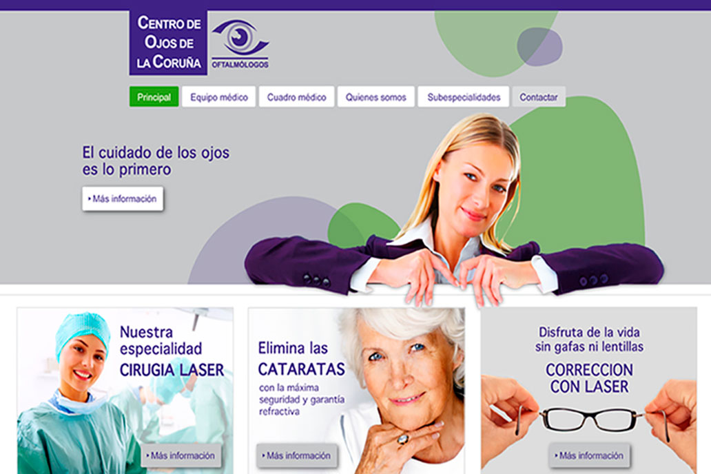 Diseño página web para Centro de Ojos en la Coruña, Galicia.