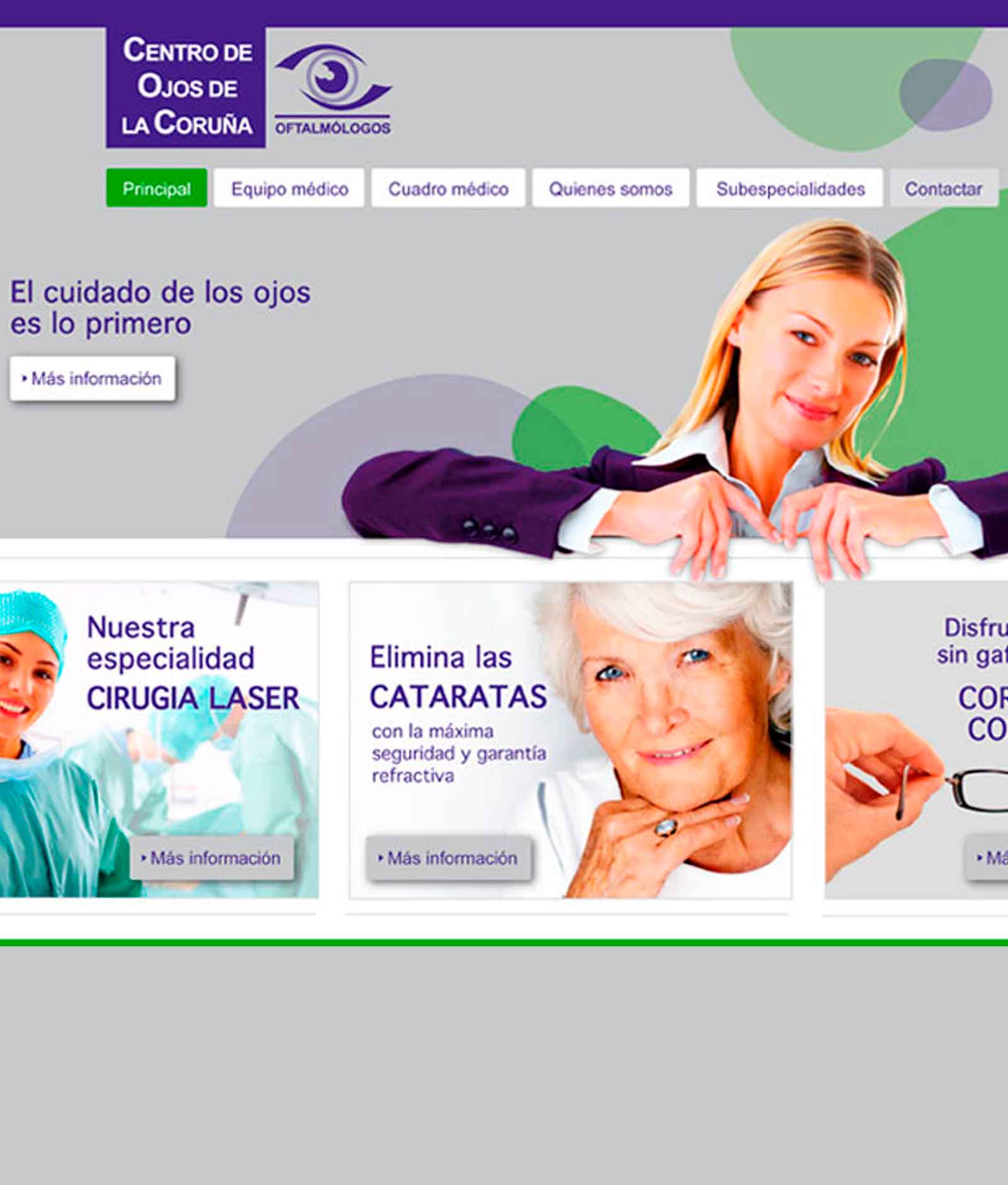 Diseño web Centro de Ojos de la Coruña Galicia