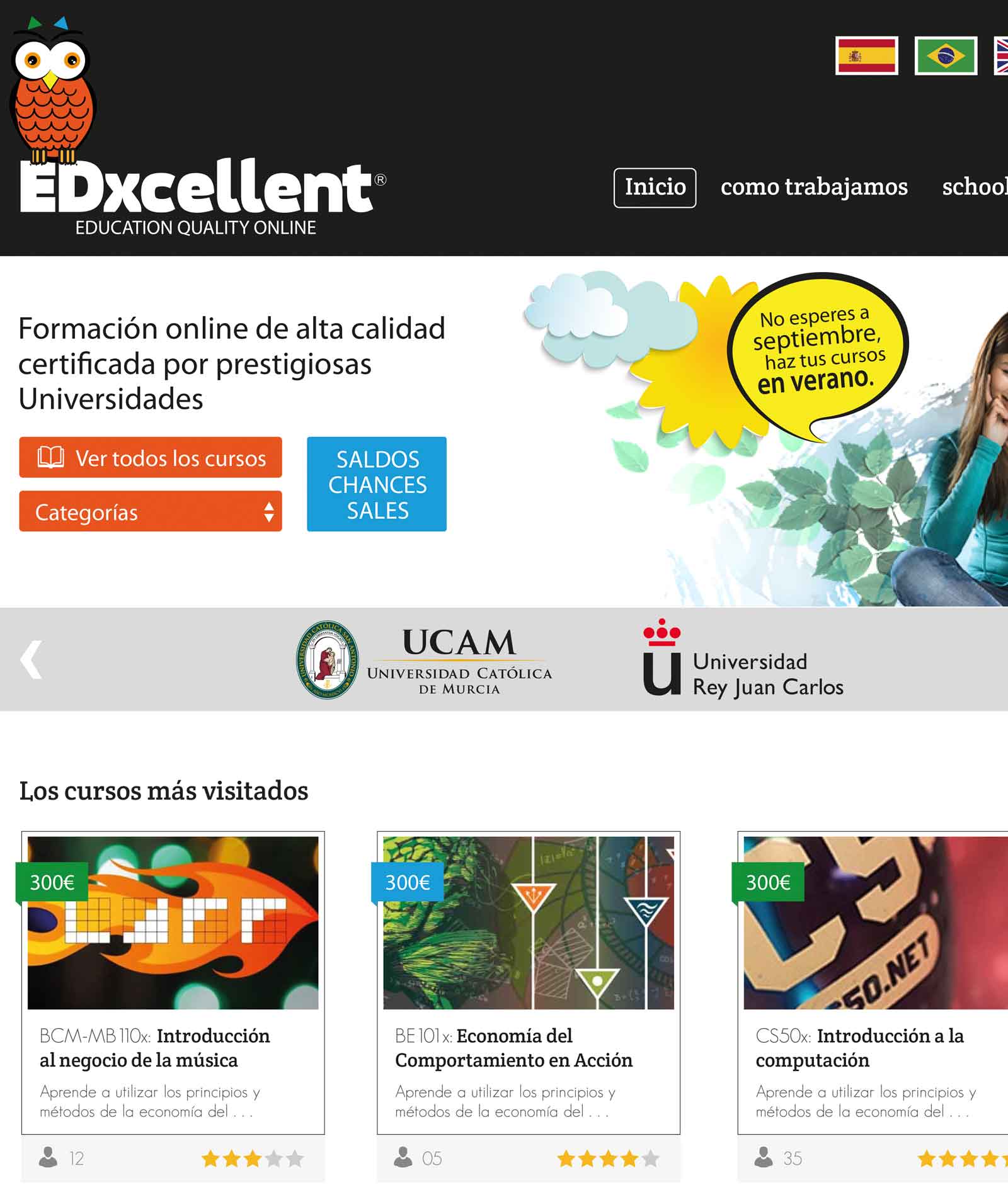 Diseño web EDxcellent formación cursos on-line