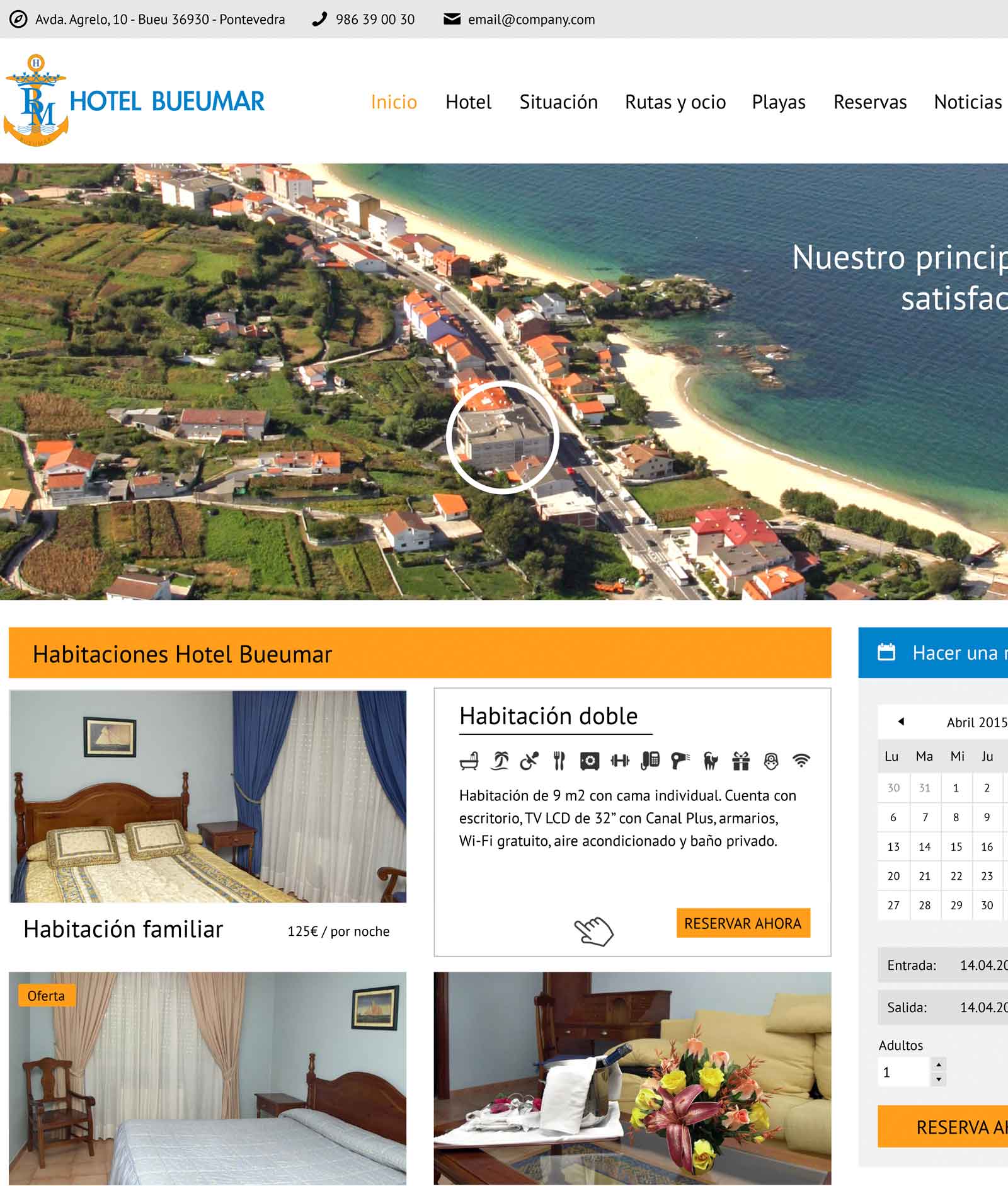 Diseño página web Hotel Bueumar Bueu Pontevedra