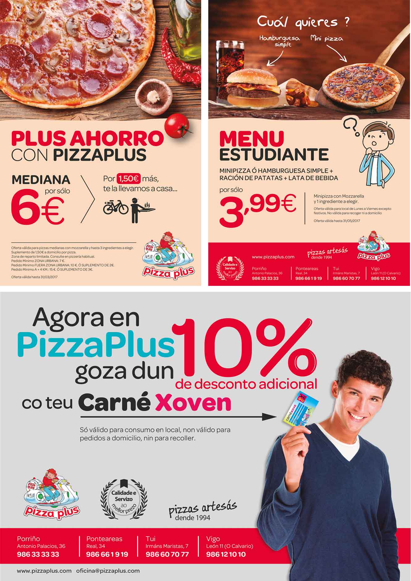 Diseño de dípticos Pizzería PizzaPlus