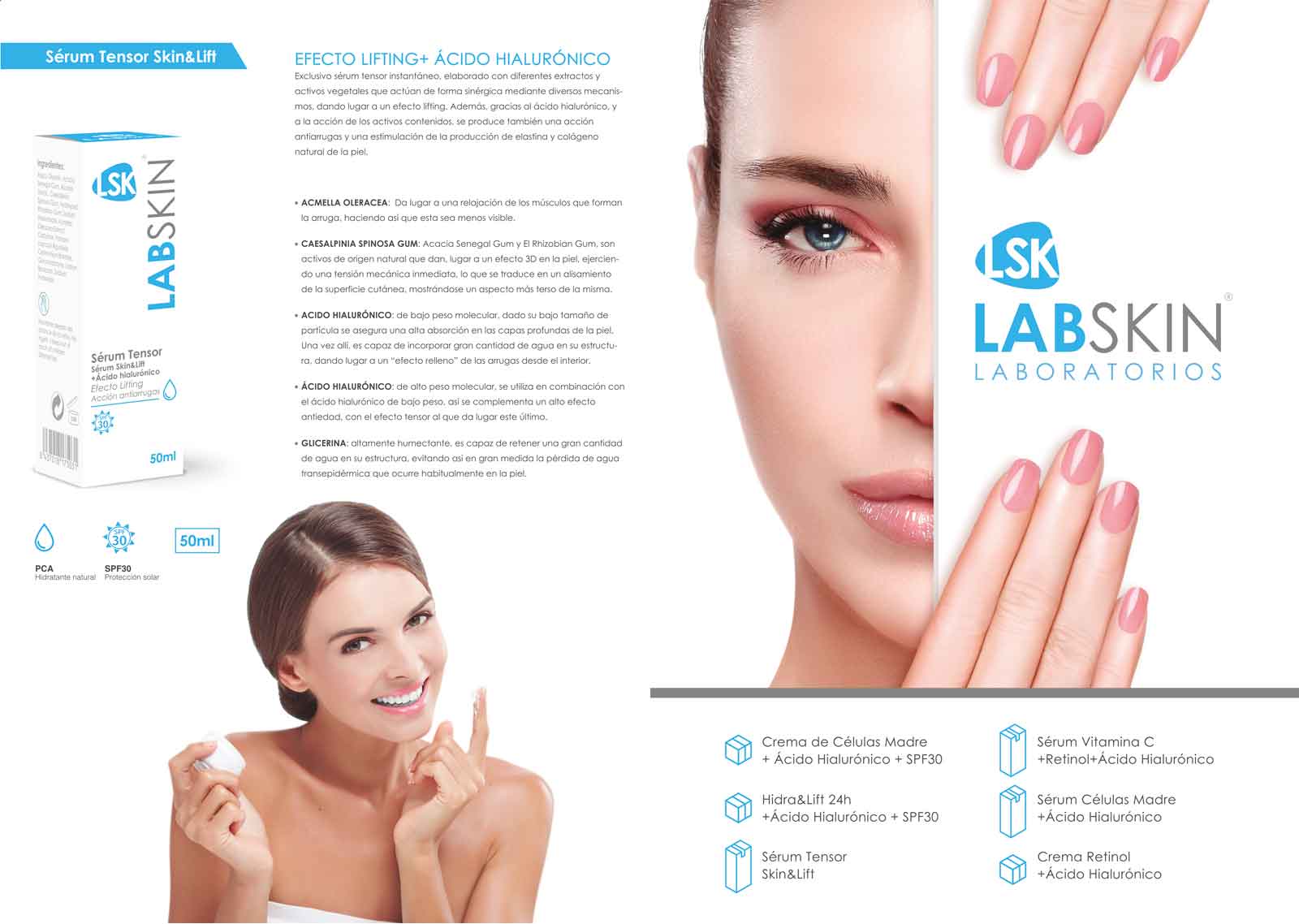 Diseño de folletos para cremas faciales Labskin