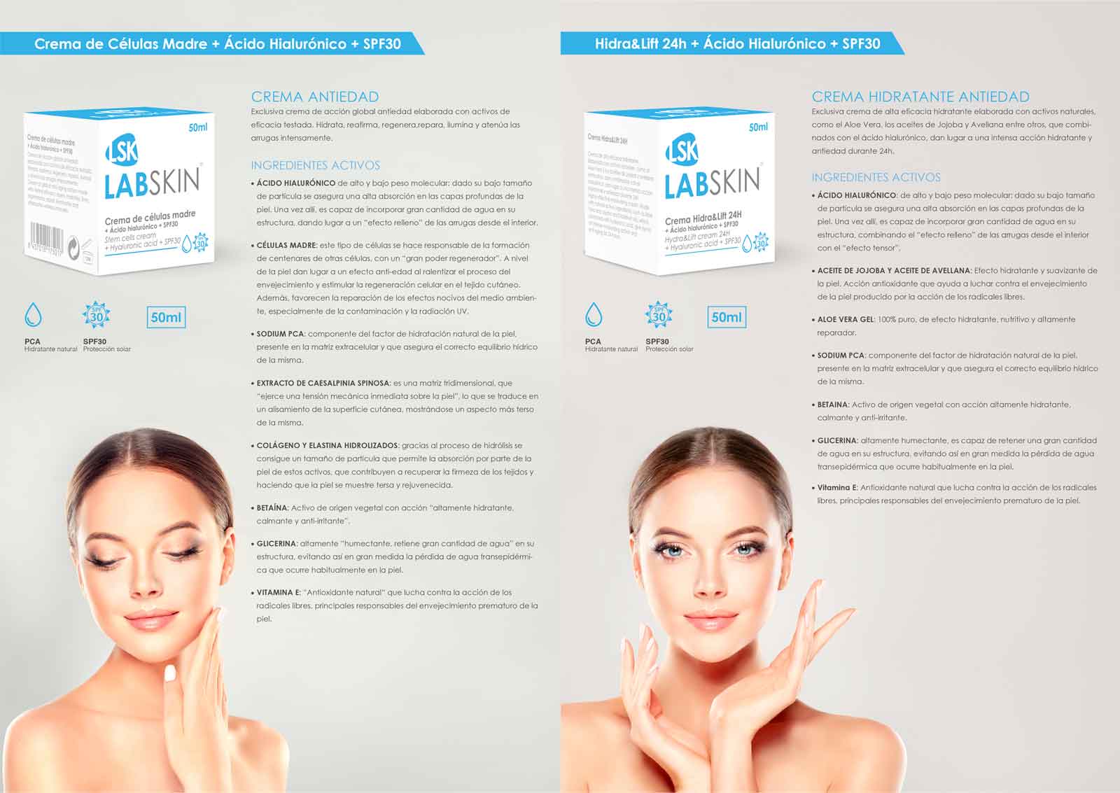 Diseño de folletos para cremas faciales Labskin