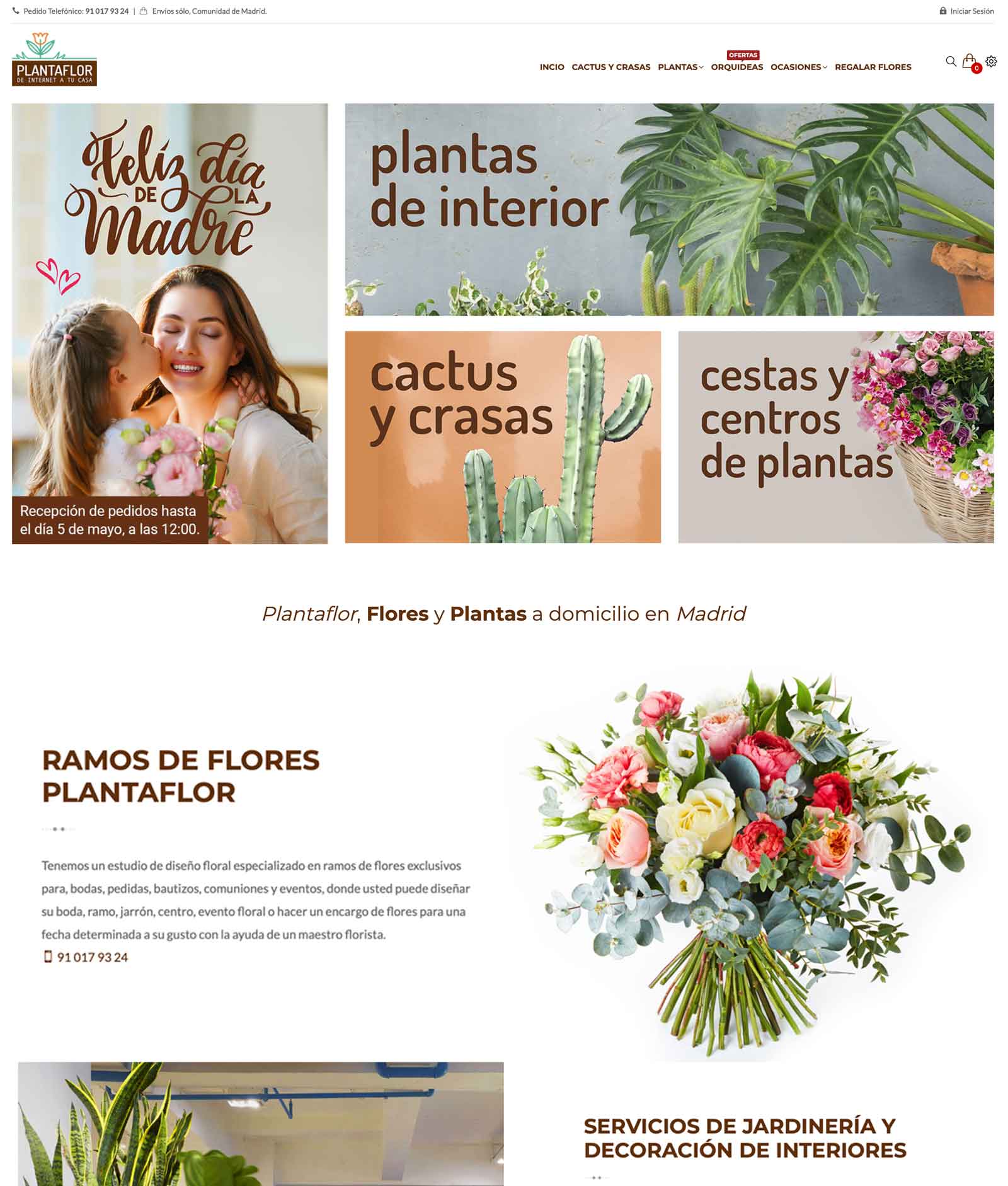 Creación tienda online Plantaflor vivero flores plantas Madrid