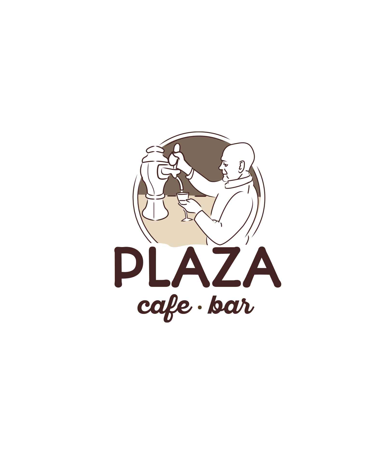 Diseño de logotipo para el cafe bar plaza en Pontevedra Galicia