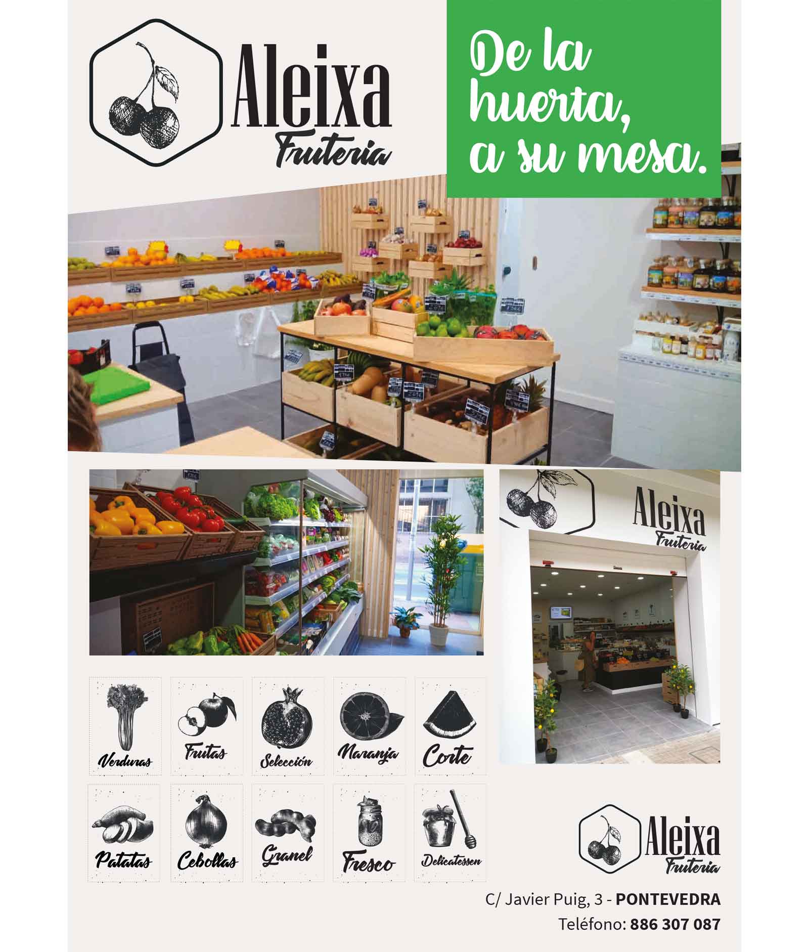 Diseño de folleto frutería Aleixa Pontevedra