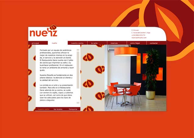 Propuesta gráfica web restaurante nuehz en Vigo, Pontevedra.